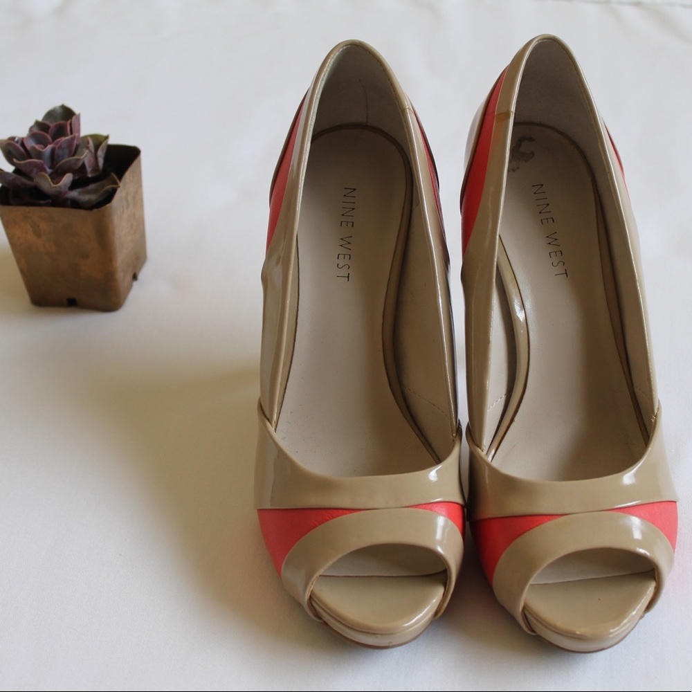 NINE WEST PEEP TOE HEELS